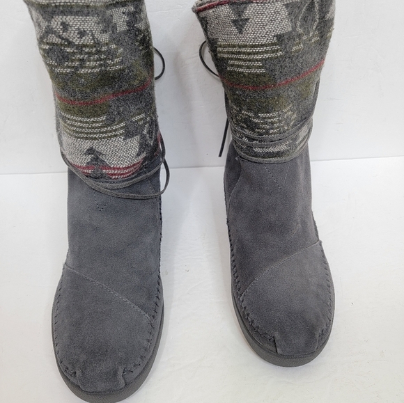 TOMS Nepal Boots Gray leather Size 9.5 - Picture 3 of 10